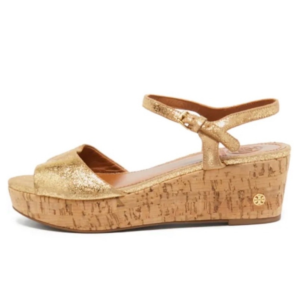 Tory Burch Glittering Gold Wedges